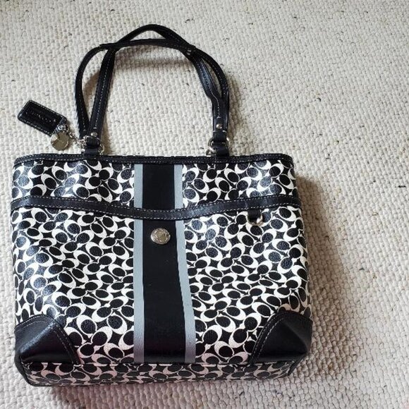 COACH Heritage Stripe Black and Grey 4 Piece Set - Picture 14 of 16